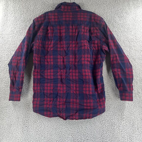 Pendleton Long Sleeve Red Blue Plaid Long Sleeve Flannel Shirt Wool Medium M - Picture 6 of 6